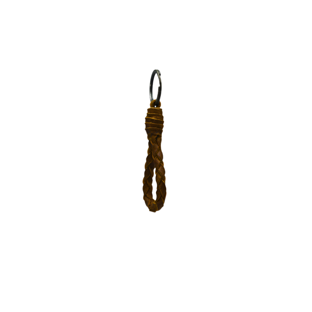 Handmade Keychain - Brown Loop Style Full Grain Leather