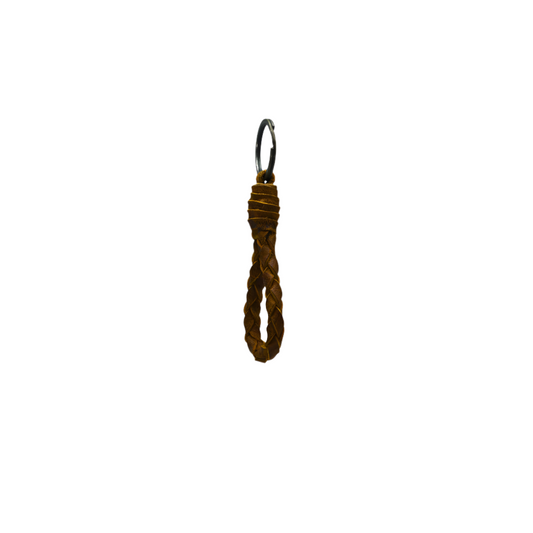Handmade Keychain - Brown Loop Style Full Grain Leather