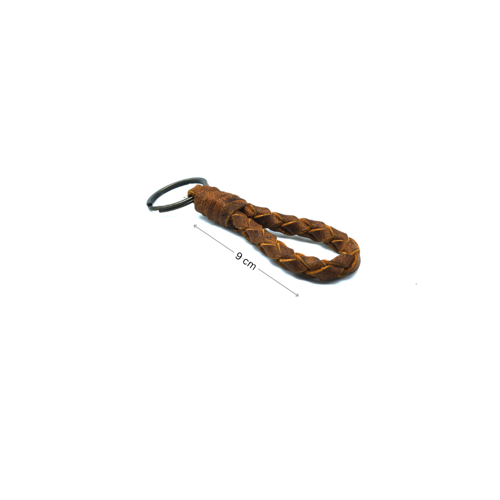 Handmade Keychain - Brown Loop Style Full Grain Leather