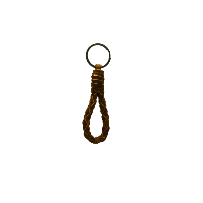 Handmade Keychain - Brown Loop Grain Style Full Grain Leather - Pack of 2