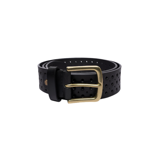 Punch Hole Style Men's Belt Full Grain Leather