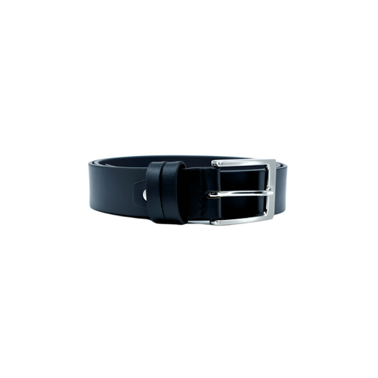 Classic Dual Loop Black Men's Belt Full Grain Leather