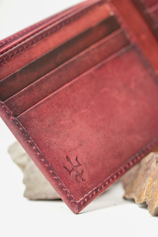 Loop Lock Oil Cherry Wallet Full Grain Leather