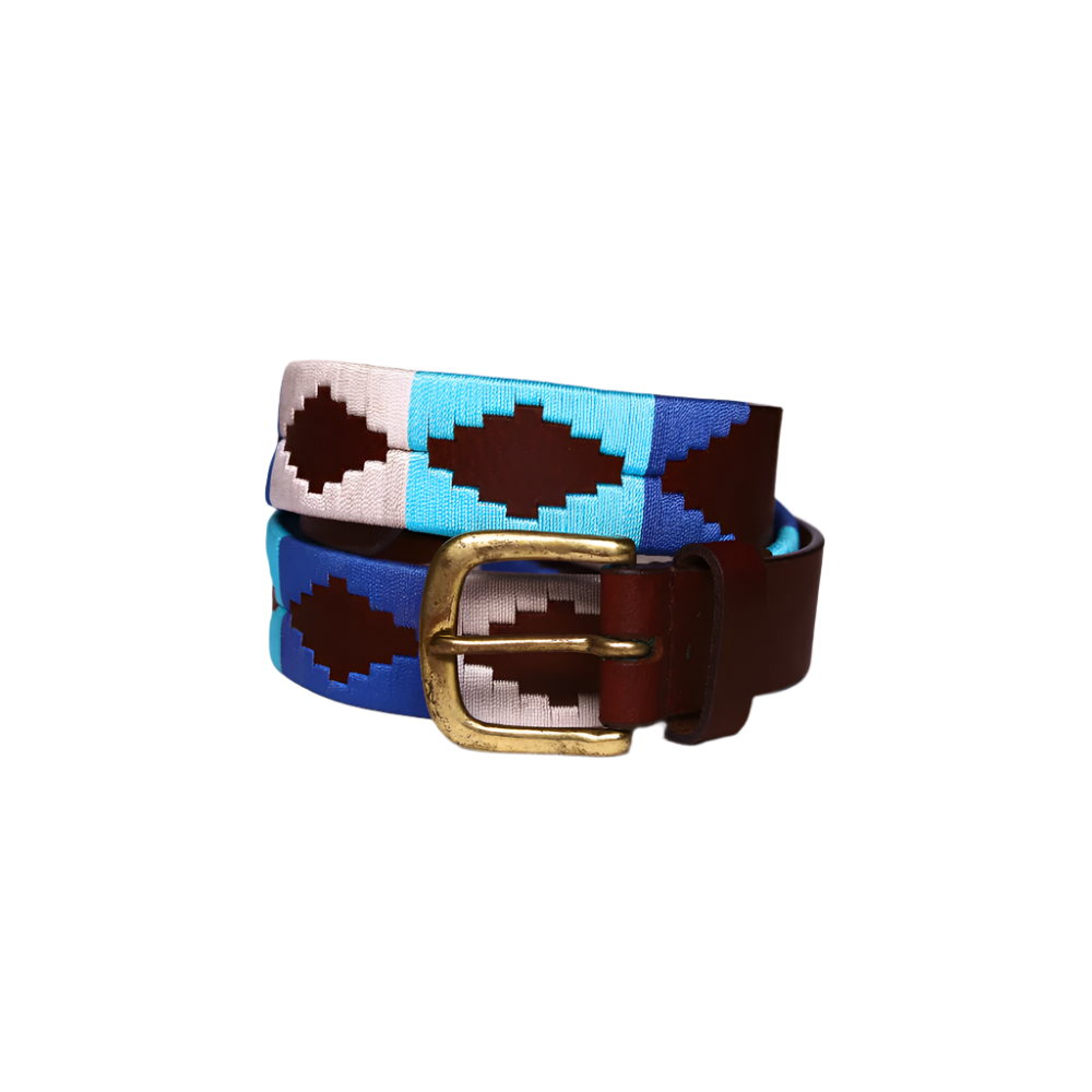 Unisex Polo Azure Brown Full Grain Leather Belt