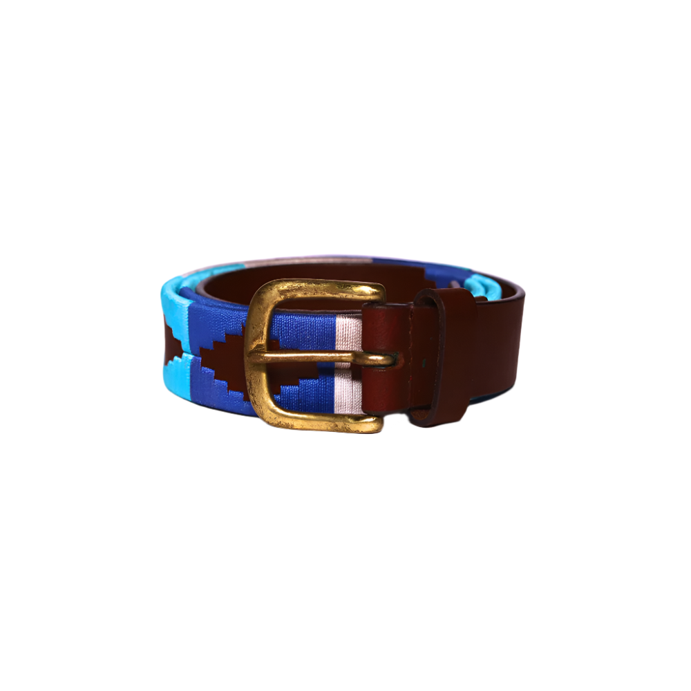 Unisex Polo Azure Brown Full Grain Leather Belt