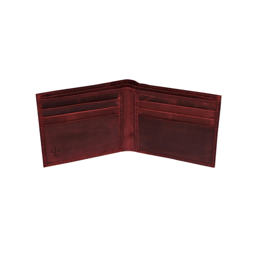 Minimal Bi-Fold Dust Cherry Full Grain Leather Wallet