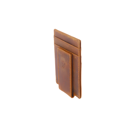 Slim Money Clipper Tan Brown Wallet
