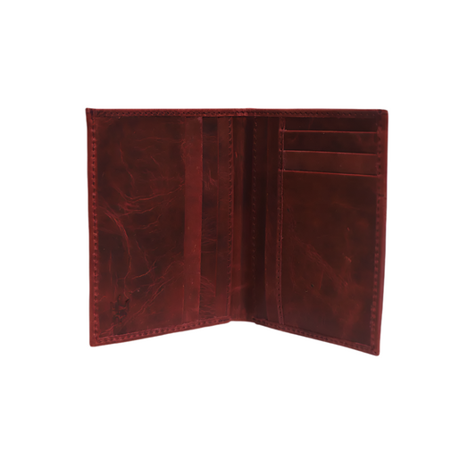 Standing Bi-Fold Oil Cherry Full Grain Leather Wallet