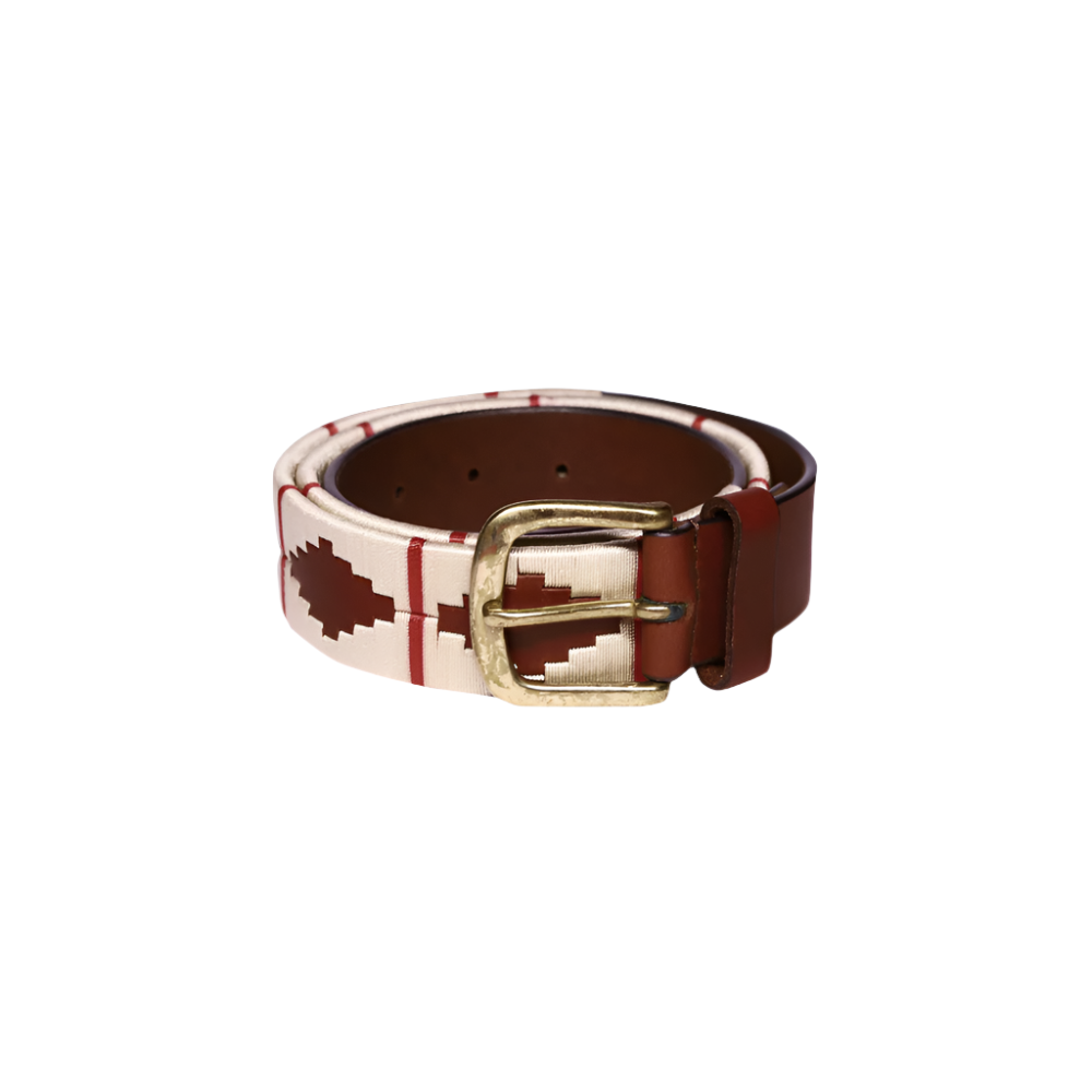 Unisex Polo Crimson & Snow Full Grain Belt