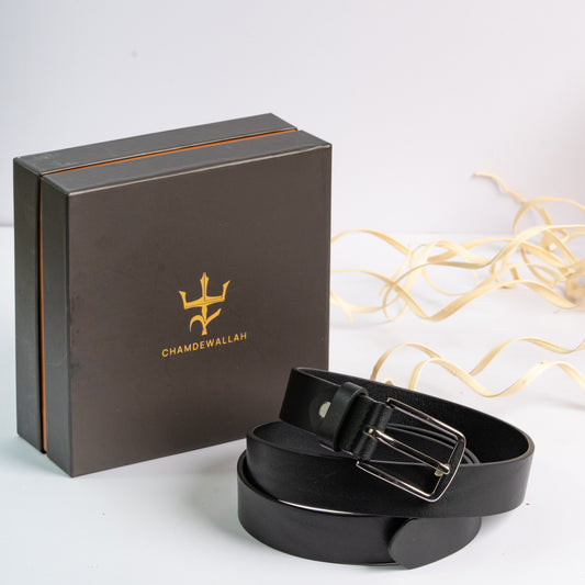 Milano Black Unisex Belt 30mm - Italian Full Grain Leather
