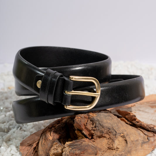 Contour Black Unisex Belt 30mm - Italian Full Grain Leather
