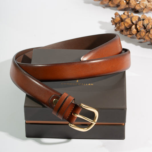 Contour Brown Unisex Belt 30mm - Italian Full Grain Leather