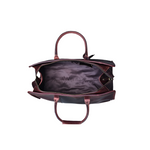 Voyager Duffel Bag with Travel Tag- Cherry Tone Full Grain Leather