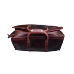 Voyager Duffel Bag with Travel Tag- Cherry Tone Full Grain Leather