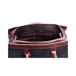 Voyager Duffel Bag with Travel Tag- Cherry Tone Full Grain Leather