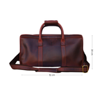 Voyager Duffel Bag with Travel Tag- Cherry Tone Full Grain Leather