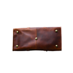 Voyager Duffel Bag with Travel Tag- Crunch Brown Full Grain Leather