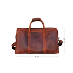 Voyager Duffel Bag with Travel Tag- Crunch Brown Full Grain Leather