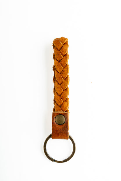 Handmade Keychain - Dust Brown Loop Style Full Grain Leather