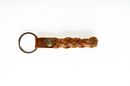 Handmade Keychain - Tan Brown Loop Style Full Grain Leather
