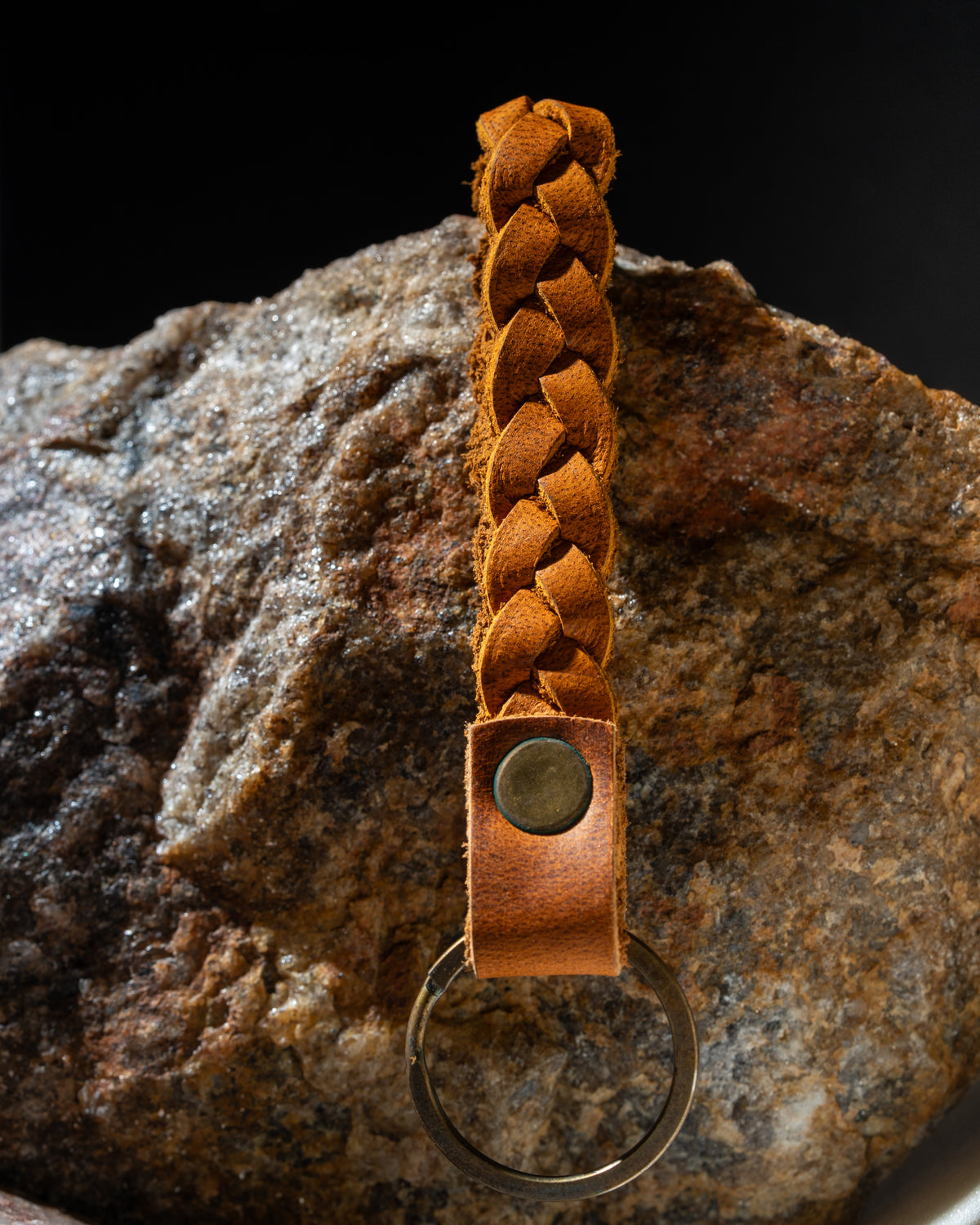 Handmade Keychain - Dust Brown Loop Style Full Grain Leather