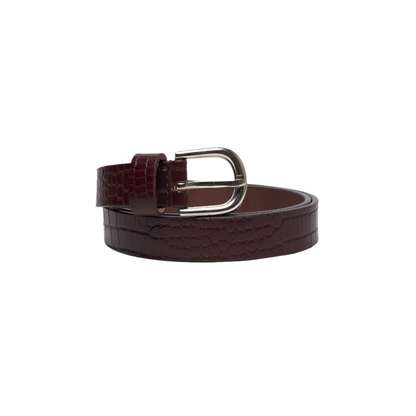 Women's Belt Slim Croc Full Grain Leather