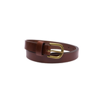 Women's Belt Oil Pull Up Slim Full Grain Leather