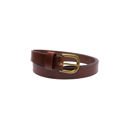 Women's Belt Oil Pull Up Slim Full Grain Leather
