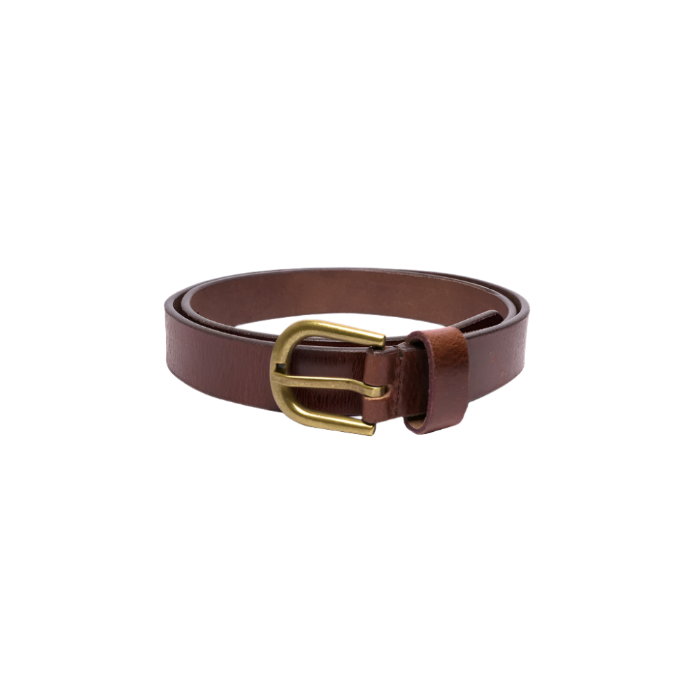 Women's Belt Oil Pull Up Slim Full Grain Leather