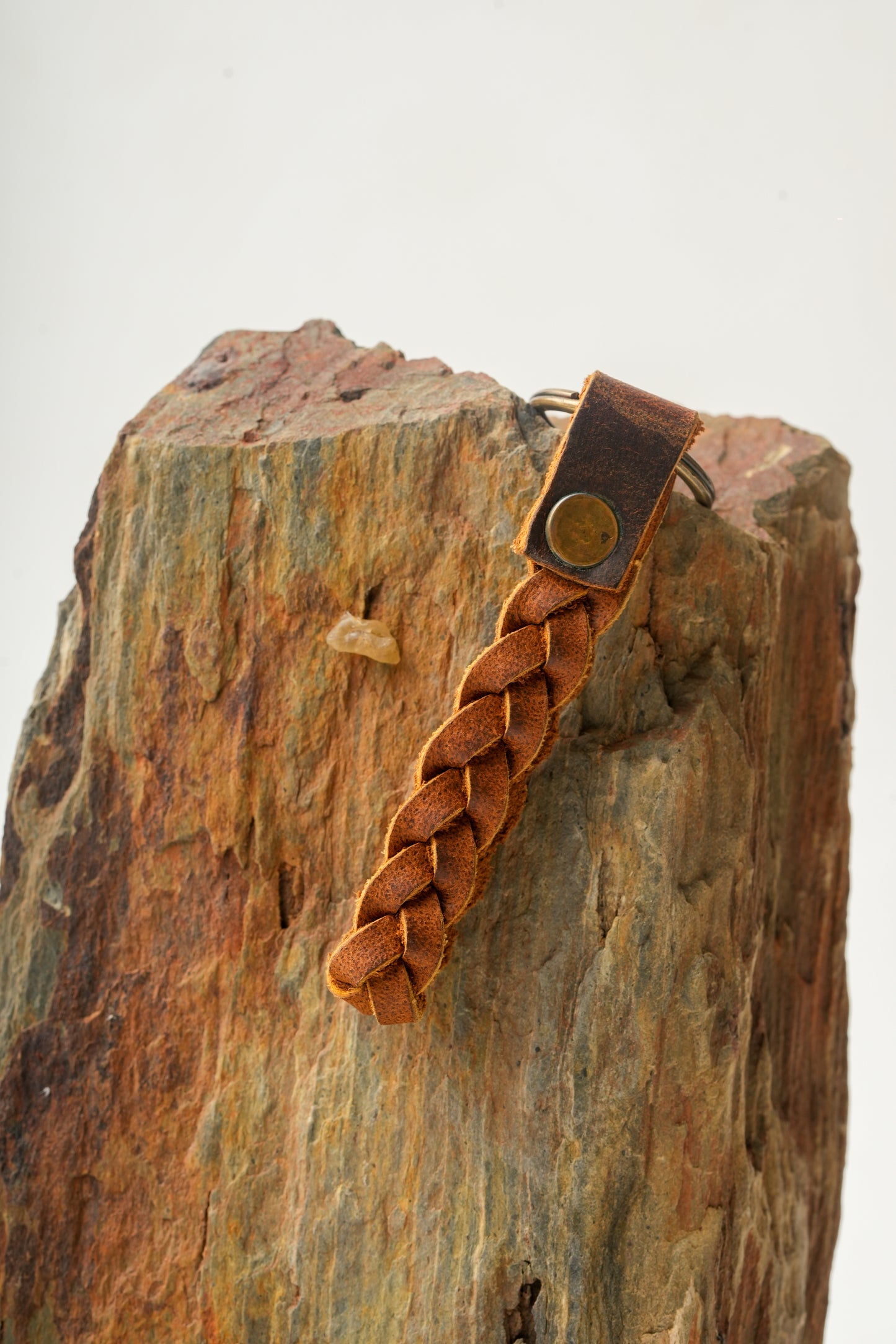 Handmade Keychain - Dust Brown Loop Style Full Grain Leather