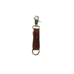 Sturdy Keychain - Tan Brown Reinforced Flat Style Full Grain Leather - Pack of 2