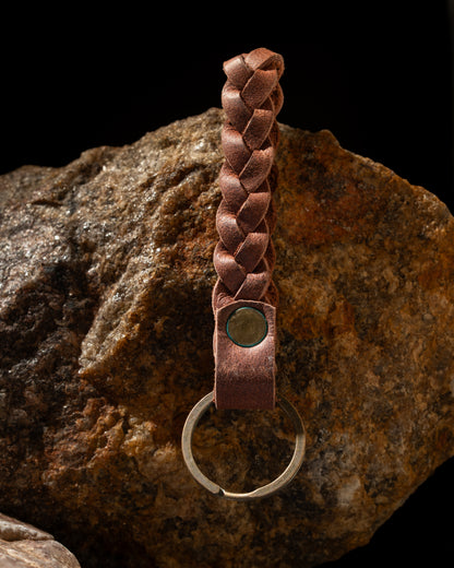 Handmade Keychain - Cherry Loop Style Full Grain Leather
