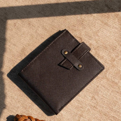 Loop Lock Saffiano Sable Full Grain Leather Wallet