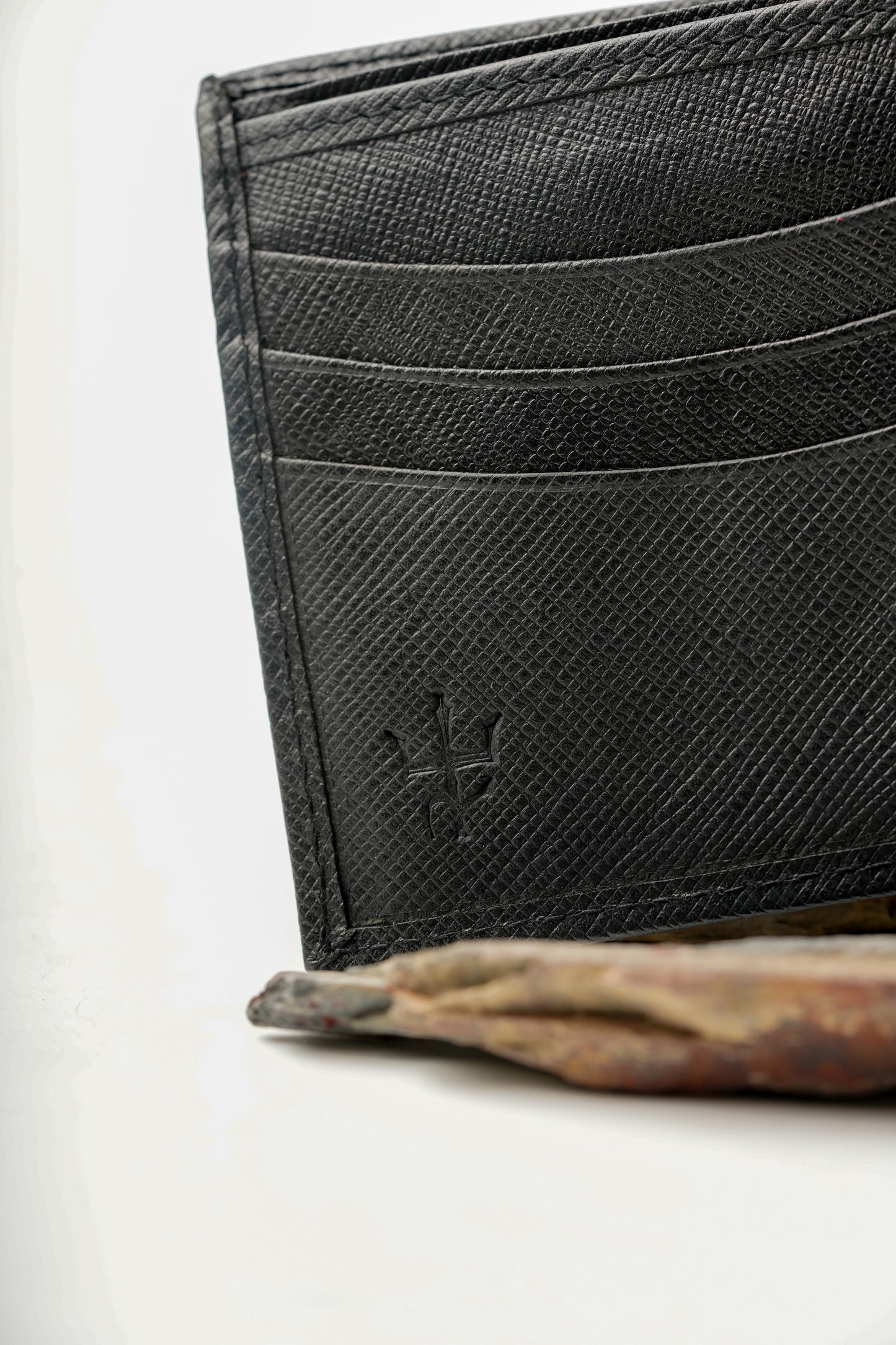 Loop Lock Saffiano Black Full Grain Leather Wallet