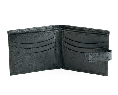 Loop Lock Saffiano Black Full Grain Leather Wallet