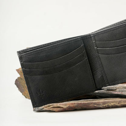Loop Lock Saffiano Black Full Grain Leather Wallet