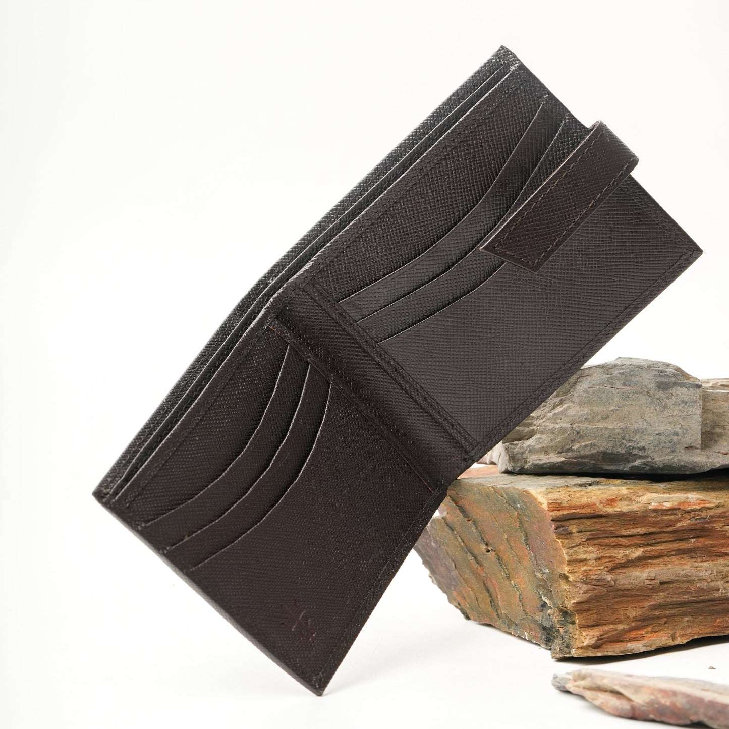 Loop Lock Saffiano Sable Full Grain Leather Wallet