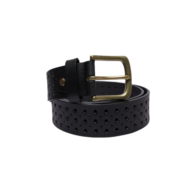 Punch Hole Style Men's Belt Full Grain Leather