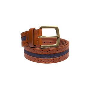 Denim Infused Men's Belt Full Grain Leather