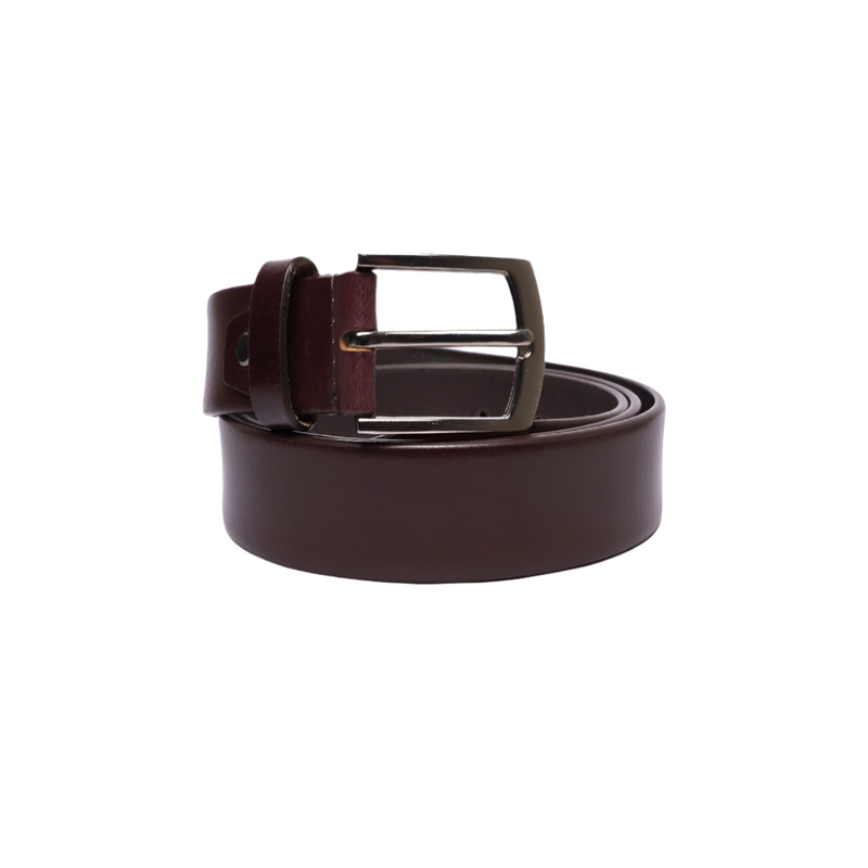 Doming Style Brown Men's Belt Full Grain Leather