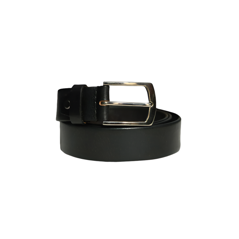 Doming Style Black Men's Belt Full Grain Leather