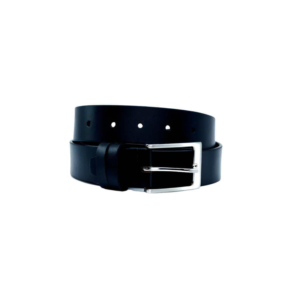 Classic Dual Loop Black Men's Belt Full Grain Leather