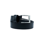 Classic Dual Loop Black Men's Belt Full Grain Leather