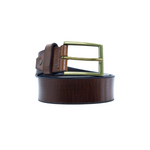 Classic Dual Loop Crunch Brown Men's Belt Full Grain Leather