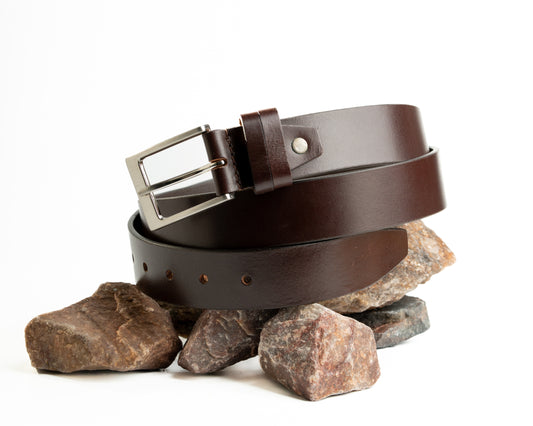 Classic Dual Loop Havana Brown 35mm Men's Belt Full Grain Leather