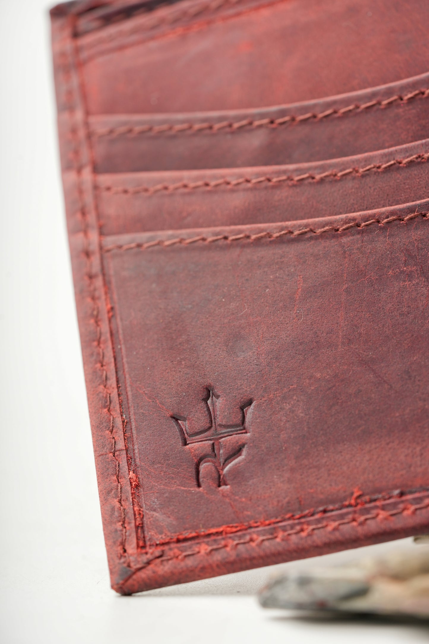 Minimal Bi-Fold Dust Cherry Full Grain Leather Wallet