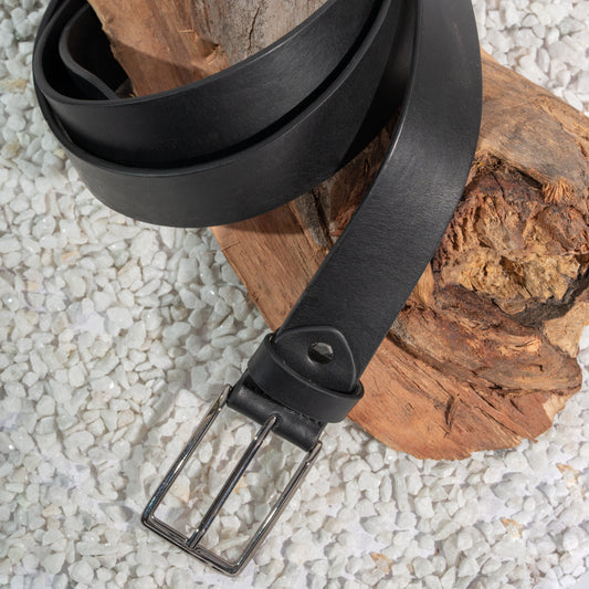Milano Black Men's Belt 35mm - Italian Full Grain Leather