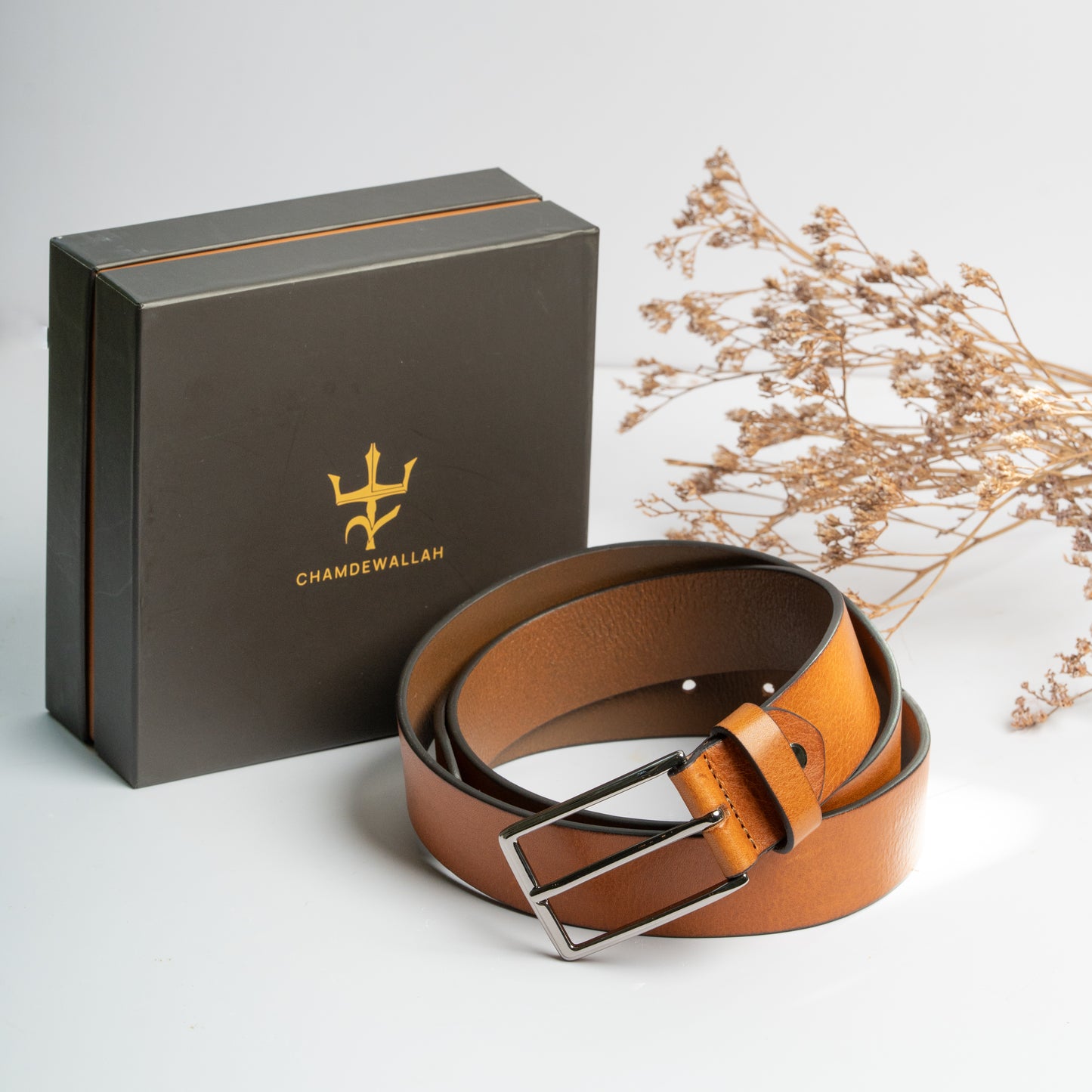 Amber Tan Men's Belt 35mm - Italian Full Grain Leather
