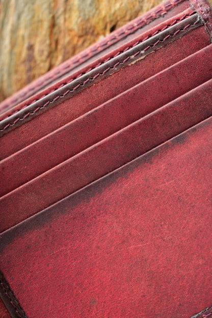 Loop Lock Oil Cherry Wallet Full Grain Leather