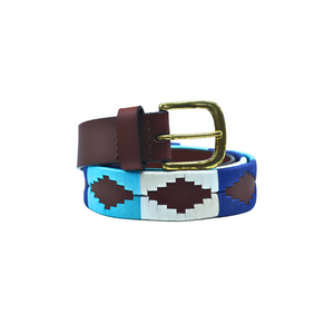 Unisex Polo Azure Brown Full Grain Leather Belt